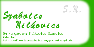 szabolcs milkovics business card